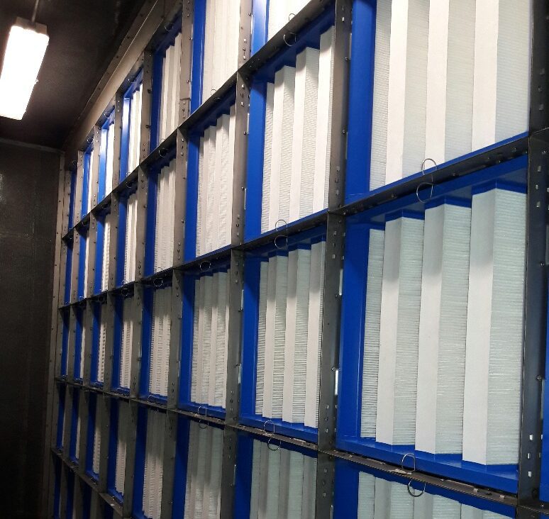 sample of installed filters in a row