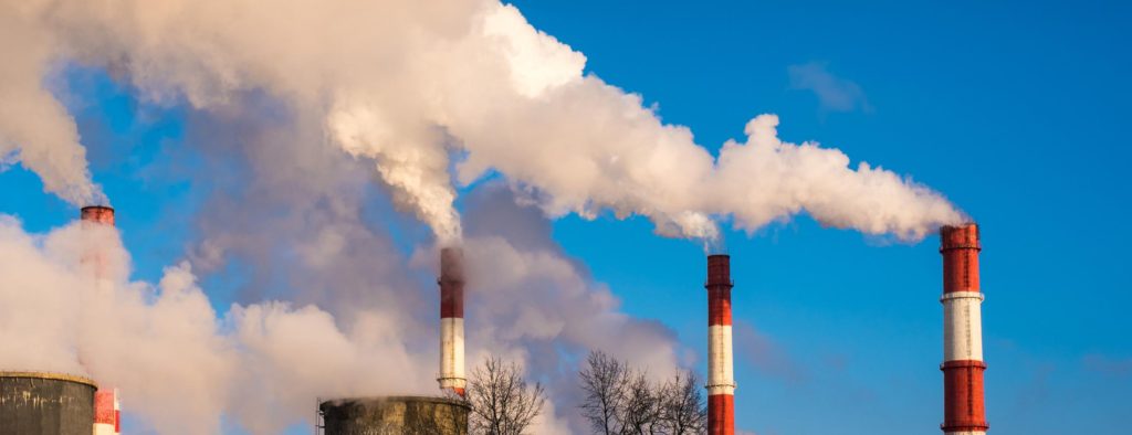 industrial plant smoke stacks