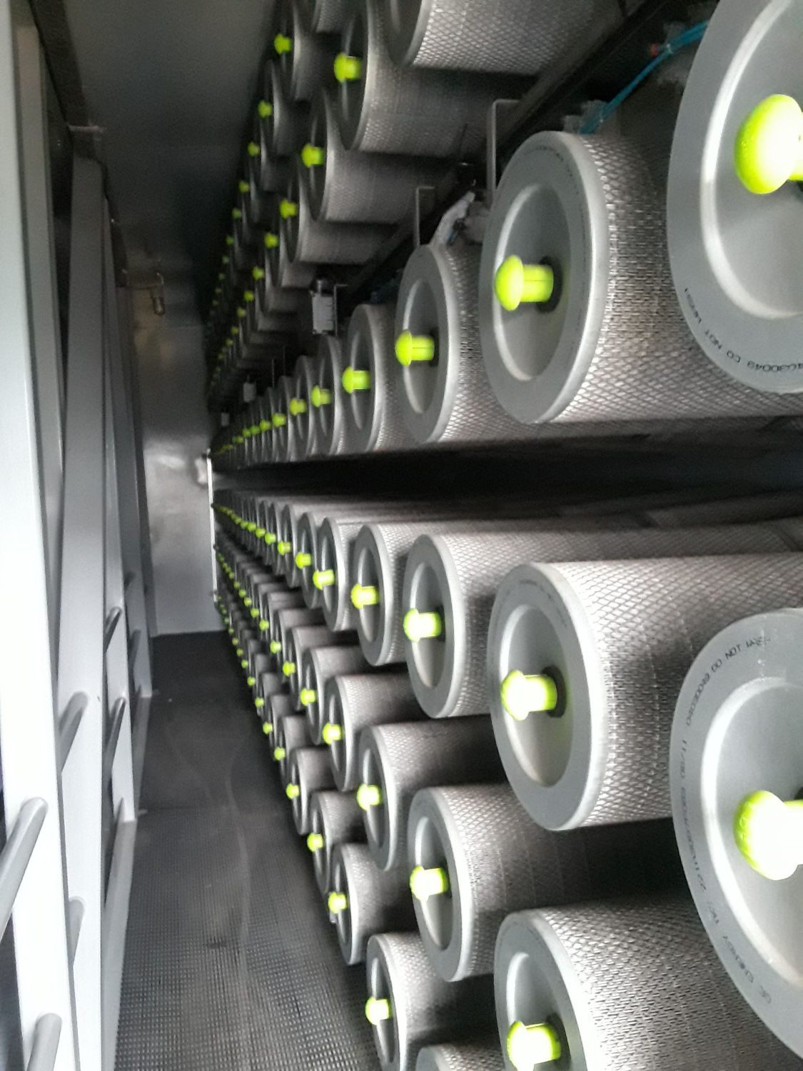 rows of installed cartridge filters