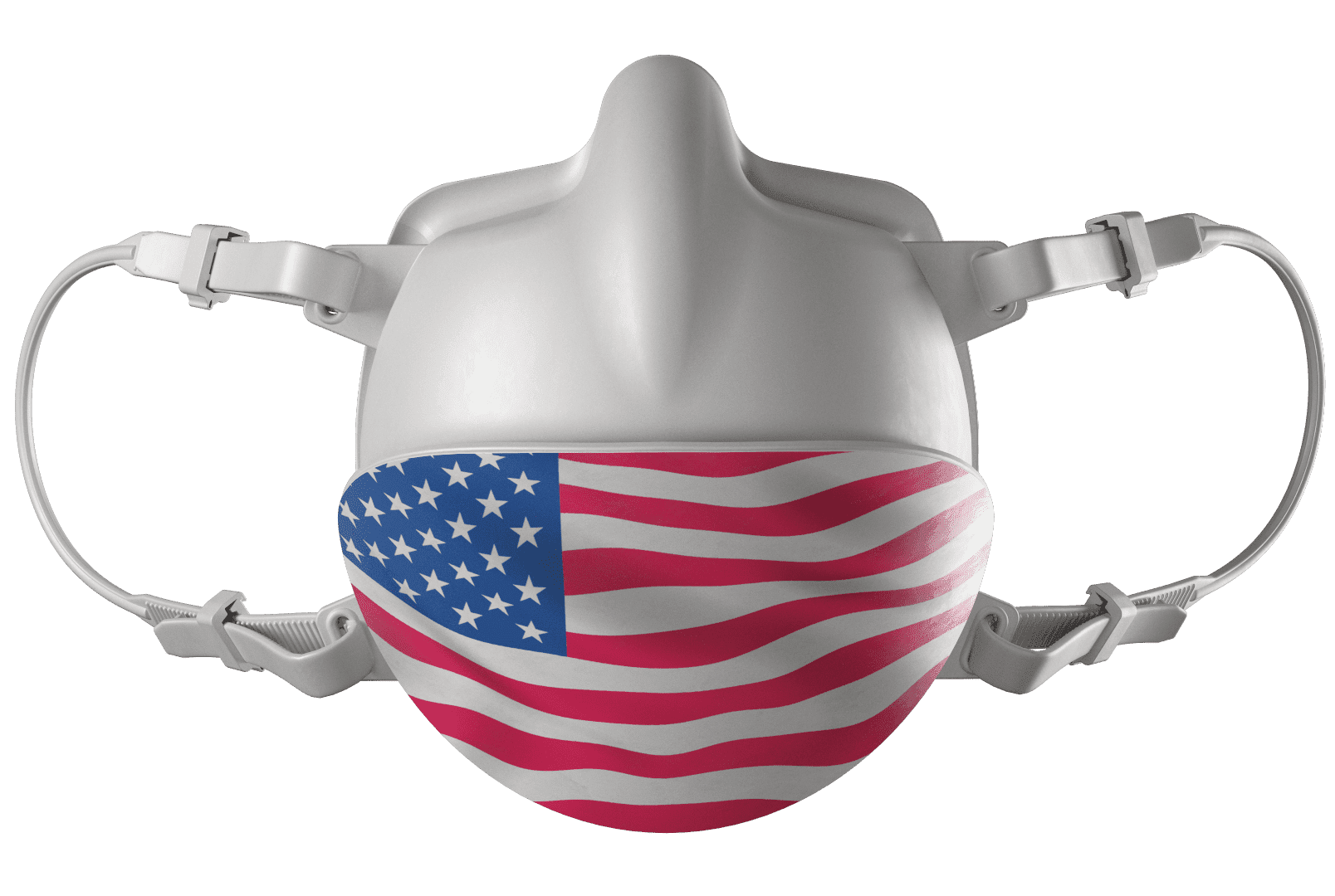 american flag straight white safeseal face mask